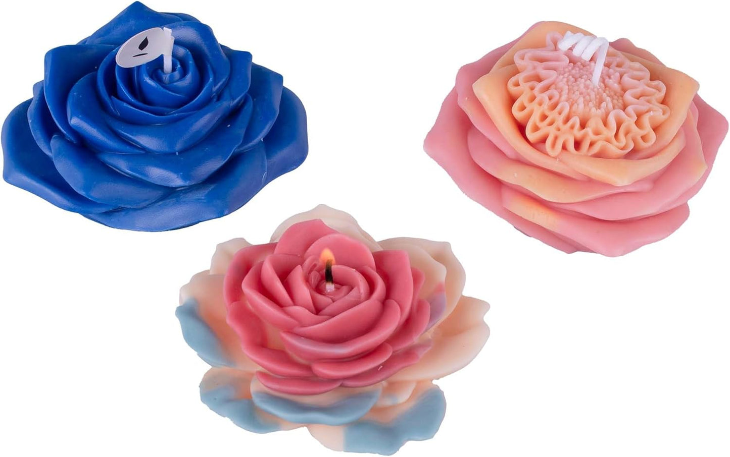 Flower Succulent Rose Peony Molds Silicone Wave Spiral Candle Mold - Silicone Resin Casting Molds for Candle & Resin & Soap Craft Supplies