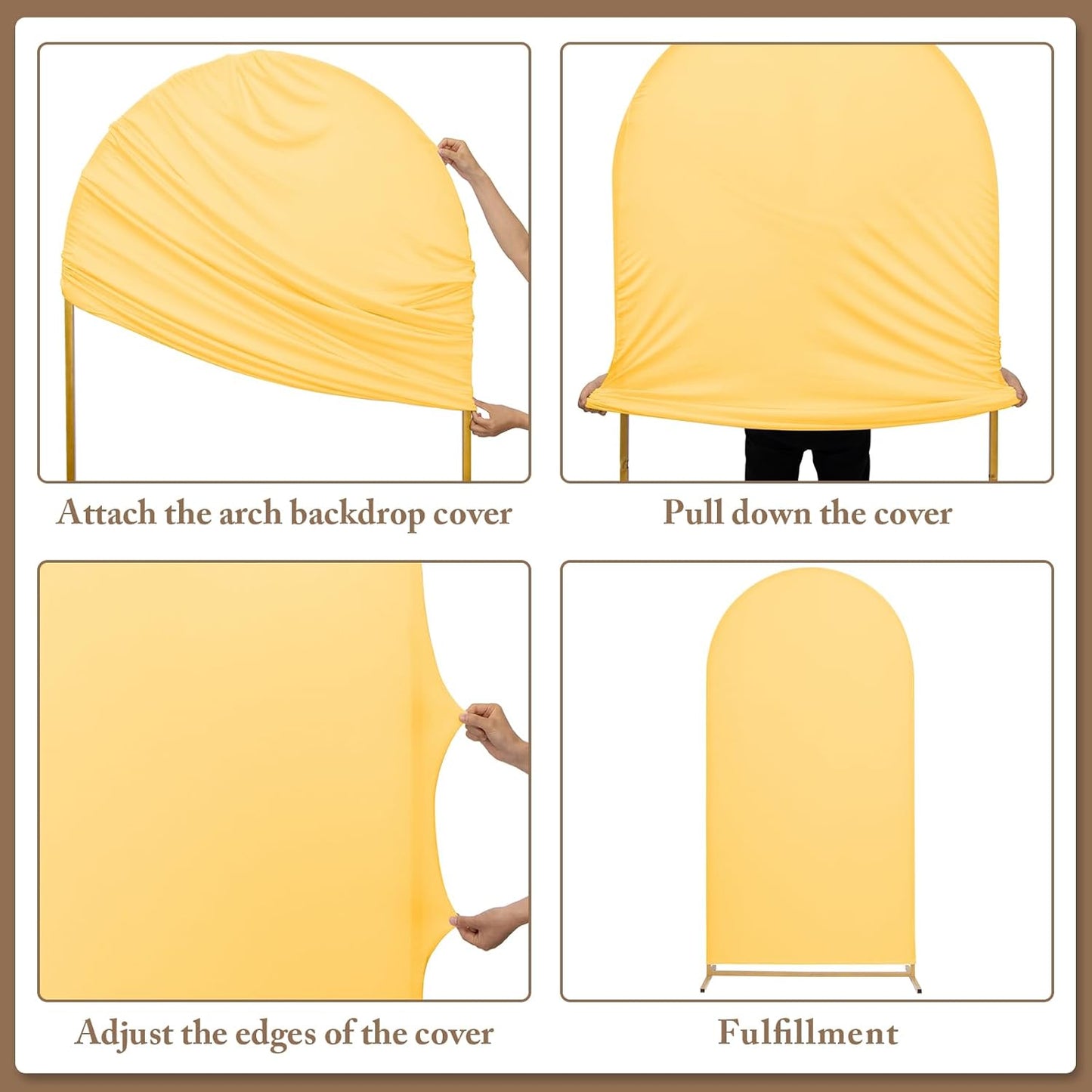 Metal Arch Backdrop Stand and Cover Set, 8FT, 7.2FT Party Backdrop, Easy to Assemble, Backdrop Stand for Parties, Birthday, Baby Shower