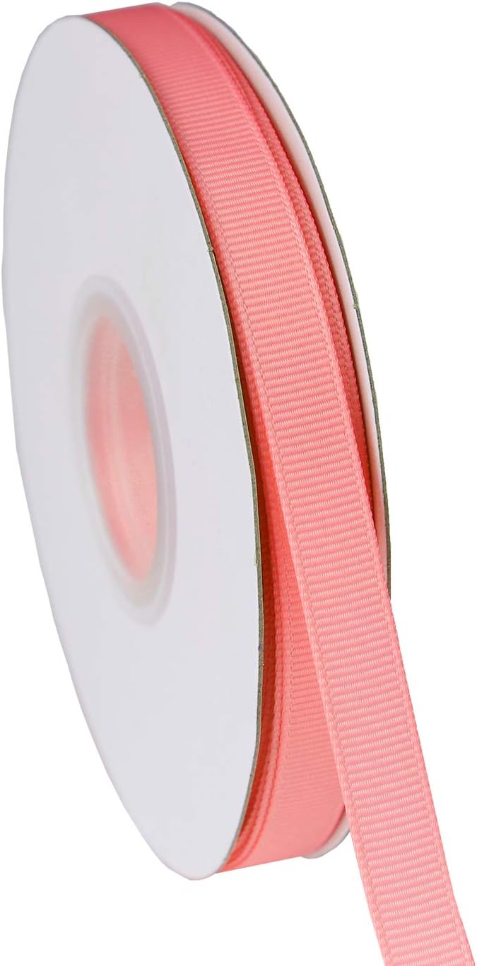 ITIsparkle 3/8" Inch Grosgrain Ribbon 50 Yards-Roll Set for Gift Wrapping Scrap Books Party Favor Hair Braids Baby Shower Decoration Cake Decoration Floral Arrangement Craft Supplies, Pink Ribbon