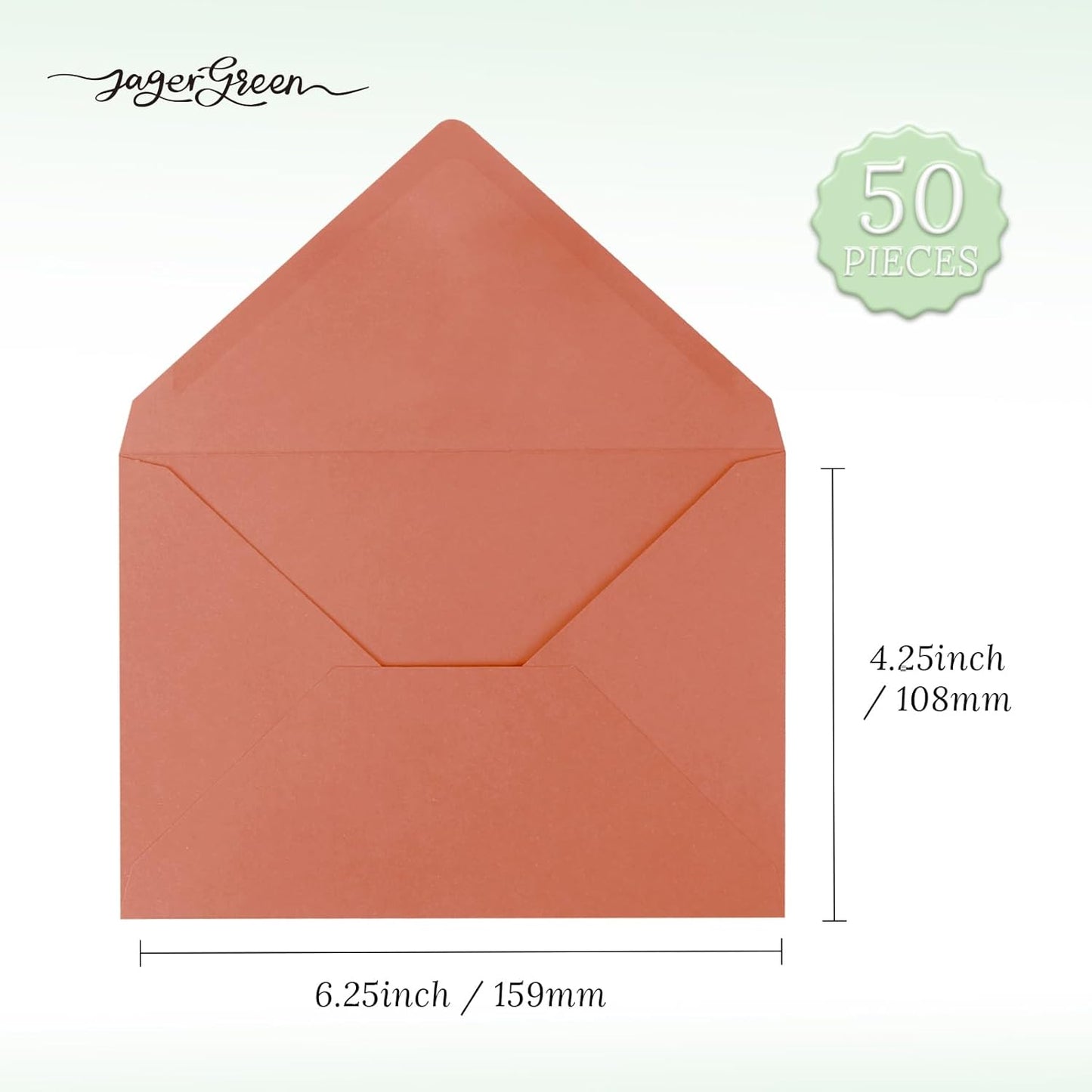 50 Pack 4x6 Envelopes Letter Size, Orange A4 Envelopes Self Seal for Wedding Invitation, Envelope 4.3x6.3 for Greeting Cards, Photos, Baby Shower, Graduation, Thank You Cards, Announcements