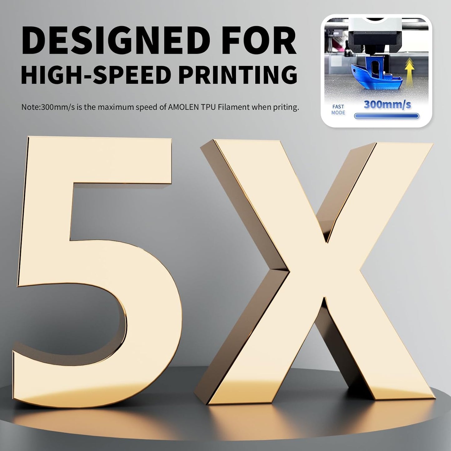 AMOLEN TPU 3D Printer Filament 1.75mm, Flexible Soft TPU 3D Printing Filament Supports High Speed, 1kg Spool(2.2lbs), Purple