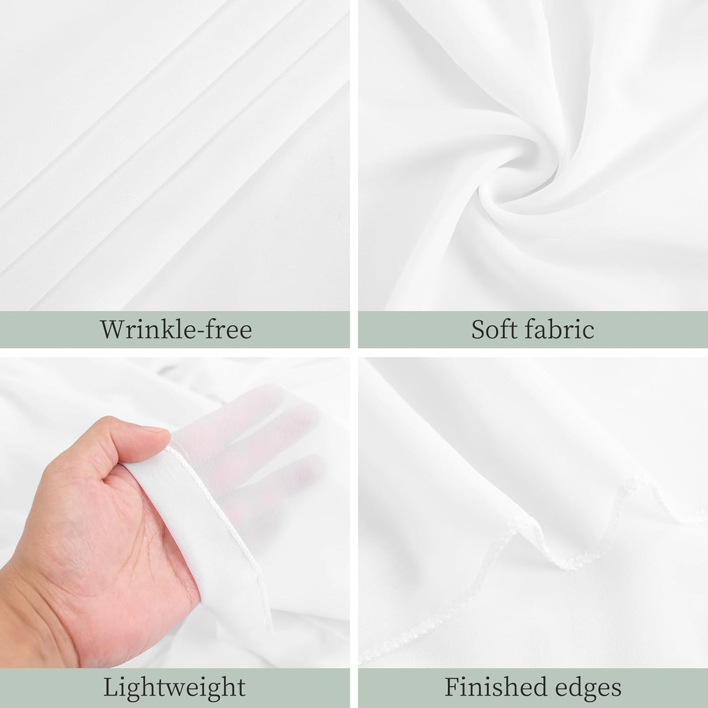 4 Panels White Wedding Ceiling Drapes 5ftx30ft Ceiling Drapes Chiffon Fabric Arch Draping Sheer Curtains Soft Drapery Draping Wedding Ceiling Decorations for Party Ceremony Stage Swag