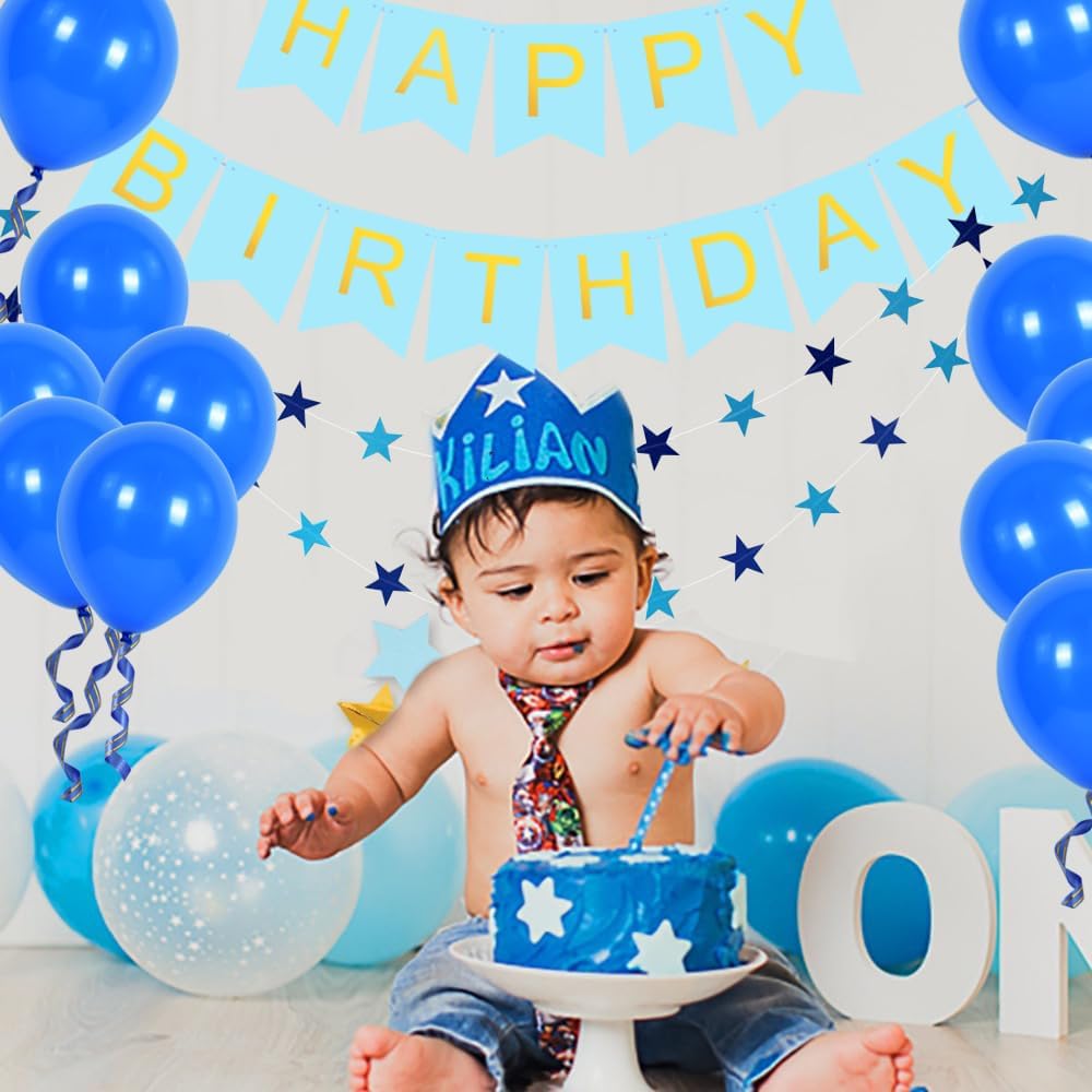 TONIFUL Curling Ribbon-Blue Gold Balloon Curling Ribbons-250 Yards Balloon String for DIY Decor,Gift Wrapping,Ribbons and Bows for Christmas New Year Birthday Gifts Graduation Supplies