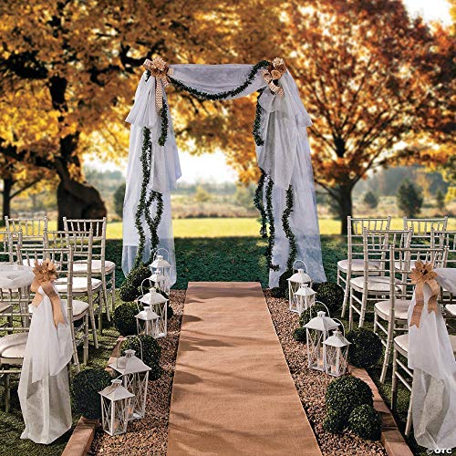 Fun Express Burlap Aisle Runner for Wedding Ceremony - Seamless Rustic Charm 3x50ft Wedding Runner Aisle Outdoor - Capture Hearts, Unveil Rustic Romance with Eco-Friendly Wedding Aisle Runner Outdoor