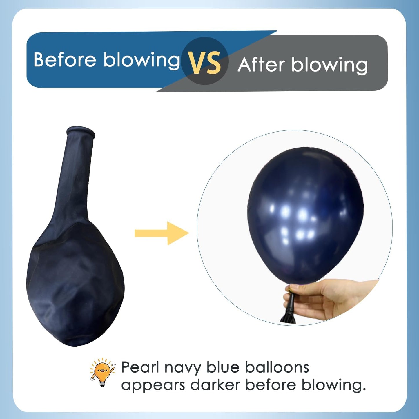 Navy Blue and Gold Confetti Balloons, 50pcs 12 Inch Metallic Blue Latex Confetti Balloons Matte White Latex Balloons with 33 Feet String for Birthday Wedding Gender Revea Decorations