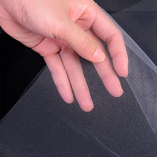 Tulle Fabric Roll, 6” by 200 Yards (600FT) Tulle Organza Fabric Spool for DIY Tutu Skirt Baby Shower Decor Wedding Backdrop Crafts Birthday Party Supplies (Sliver)