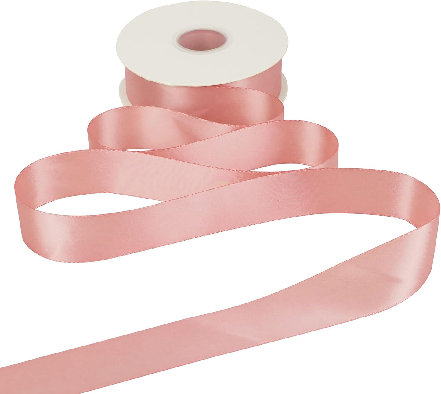 HUIHUANG Rose Pink Satin Ribbon - 1.5 inch Double Face, 50 Yards - Blush Pink Polyester Silk for Floral Bouquet, Wedding Invitations, Crafts, Gift Wrapping, Bows, Sewing, Party Decor