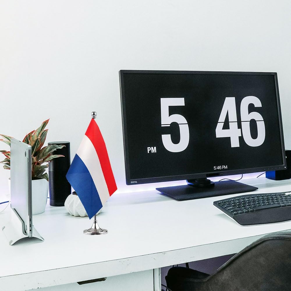 Netherlands Flag Dutch Flags, Small Mini Dutch Desk Flag, Used for Table Office Classroom Home Patriotic Events Decorations