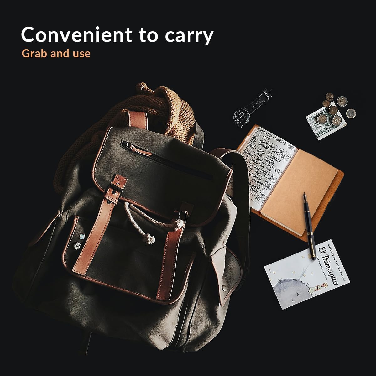 Leather Journal Notepad, Small Notebook 4.8x6.5 Inches, Mini Journal, Retro Premium Planner, Lined Diary Vintage Style, Ideal for Women and Men, Artists, Travelers, Navy Blue