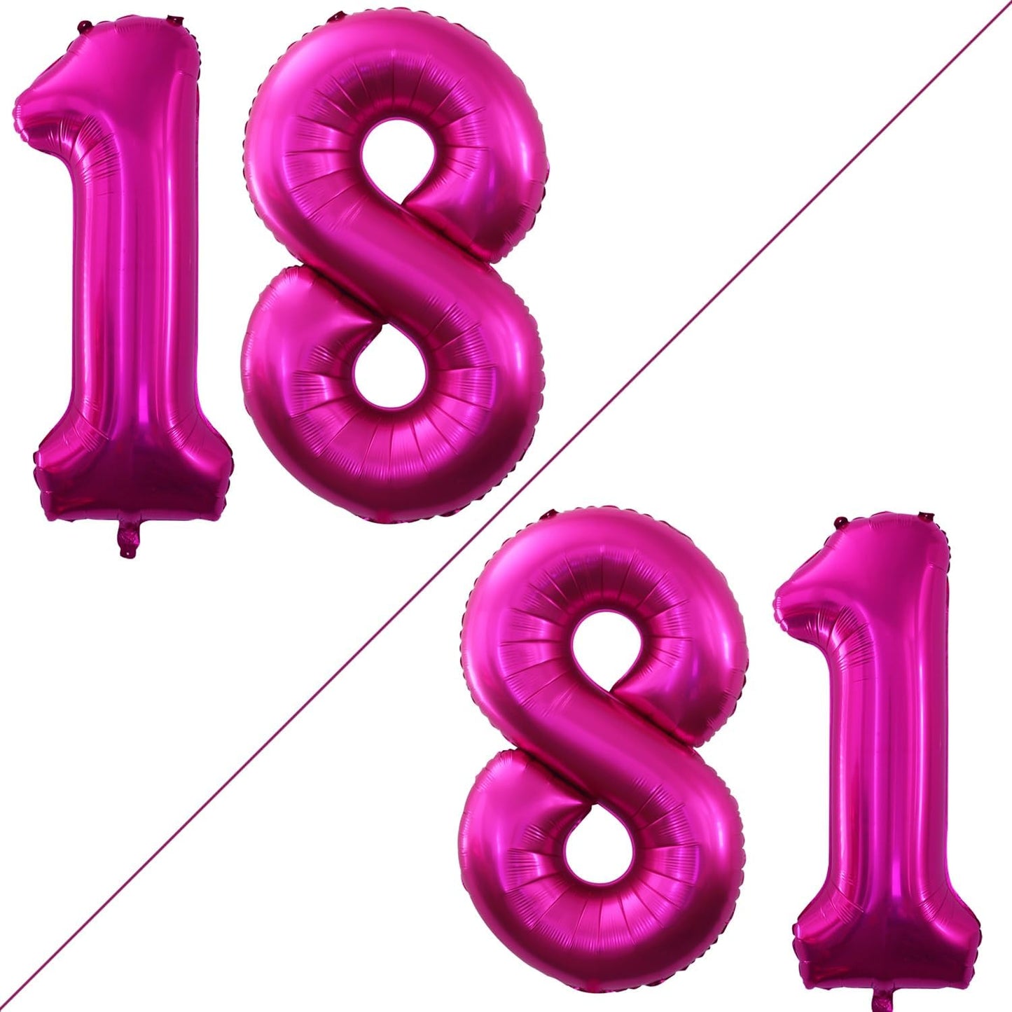 GOER Number 18 Balloons for 18th Birthday Sweet 18 Party Decorations,42 Inch Jumbo Foil Helium 81 Balloons for 81st Birthday Party Decoration (Bright Peach)