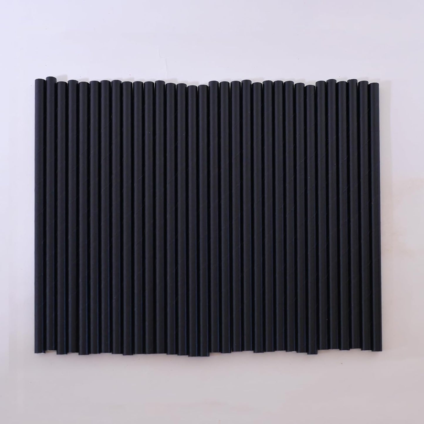 Black Disposable Drinking Straws - Biodegradable Cocktail Paper Straws for Party, Restaurants, Weddings, 7.75"x0.24", 100 Bulk