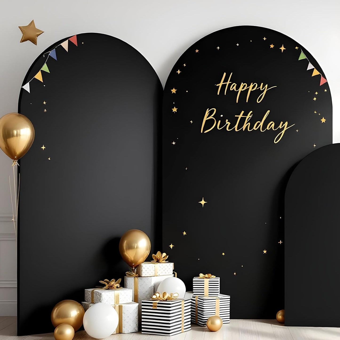 Metal Arch Backdrop Stand and Cover Set, 7.2FT, 6FT Party Backdrop, Easy to Assemble, Backdrop Stand for Parties, Birthday, Baby Shower