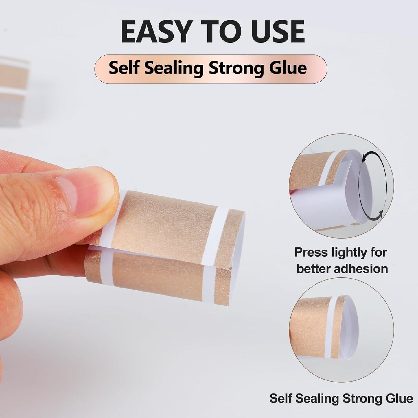 Germiwipe Paper Napkin Band, 200PCS (Matte Champagne Gold) Napkin Ring Self-Adhesive, Silverware Wraps Bands,Table Setup Wedding Event Party Supply (Matte Rose Gold /200pcs)