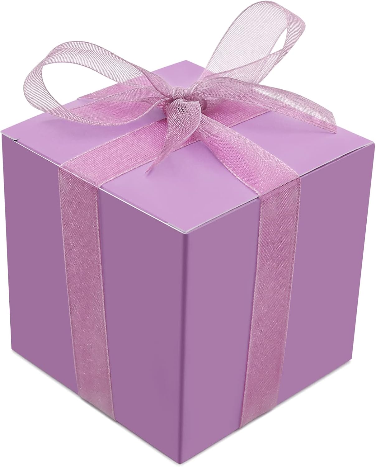 25 Pcs Purple Paper Gift Boxes, Small Candy Treat Boxes Bulk, 3x3x3 inch Gift Box with Lids for Party Favors, Birthday Gifts, Wedding Gifts