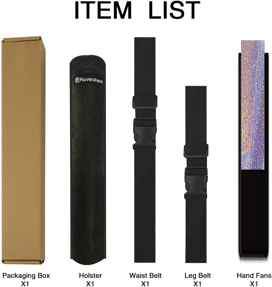 13" Large Folding Rave Fan with Holster, Clack Hand Fans Foldable for Line Dancing, Boots On The Ground Fan for Women Men Festival EDM Party Decoration, Lridescent Purple