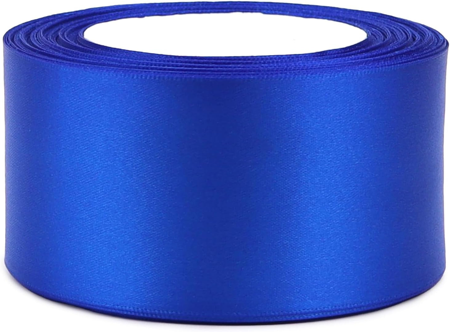 Blue Solid Satin Ribbon 2 Inch 25 Yards Solid Polyester Fabric Ribbon for Gift Wrapping Wedding Christmas Baby Shower Birthday Party Decoration Handmade Immortal Flower Craft