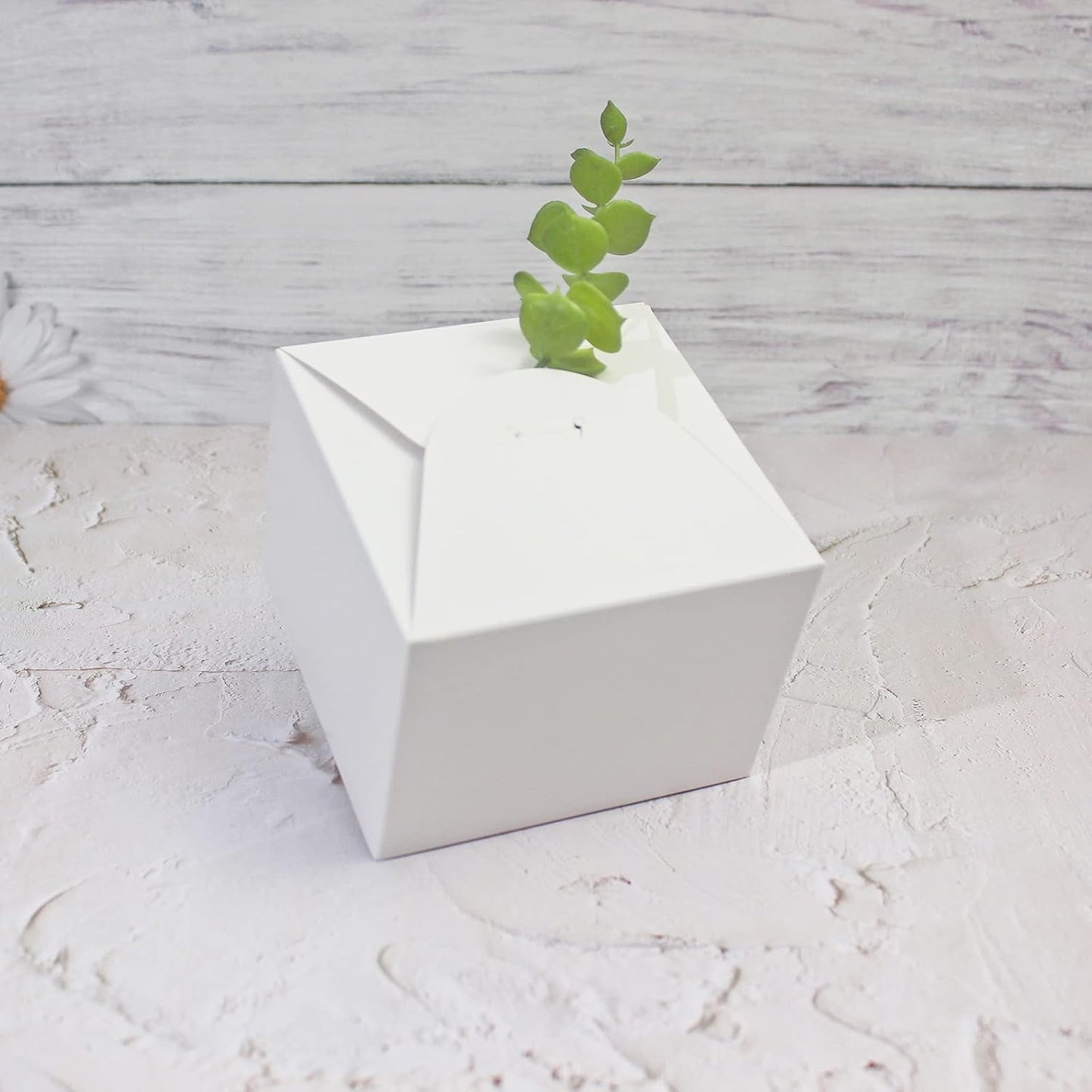WEWILUCK Small White Gift Box, 10 PCS Pretty Favor Gift Boxes with Lids Bulk for Wedding, Bridesmaid Proposal, Birthday, Party, Holiday, Galentine's Day Presents, 4.75” x 4.75” x 3.53”