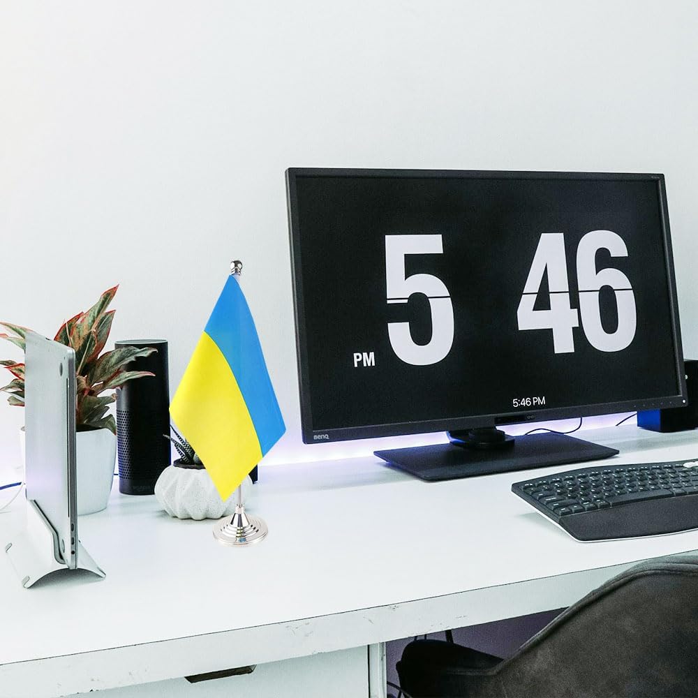 Ukraine Flag Ukrainian Flags, Small Mini Ukrainian Desk Flag, Used for Table Office Classroom Home Patriotic Events Decorations