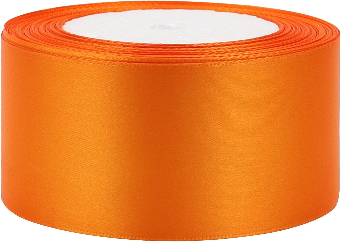 Orange Solid Satin Ribbon 2 Inch 25 Yards Solid Polyester Fabric Ribbon for Gift Wrapping Wedding Christmas Baby Shower Birthday Party Decoration Handmade Immortal Flower Craft