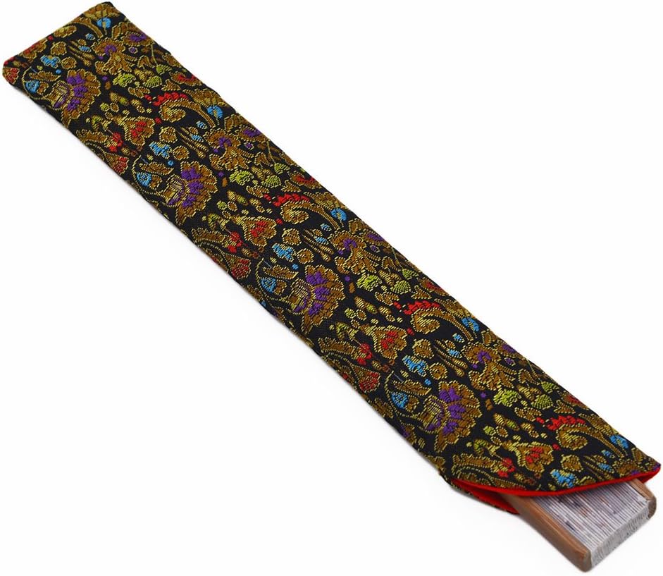 Amajiji Charming Elegant Modern Woman Handmade Bamboo Silk 8.27" (21cm) Folding Pocket Purse Hand Fan, Collapsible Transparent Holding Painted Fan with Silk Pouches/Wrapping. (CZT-06)