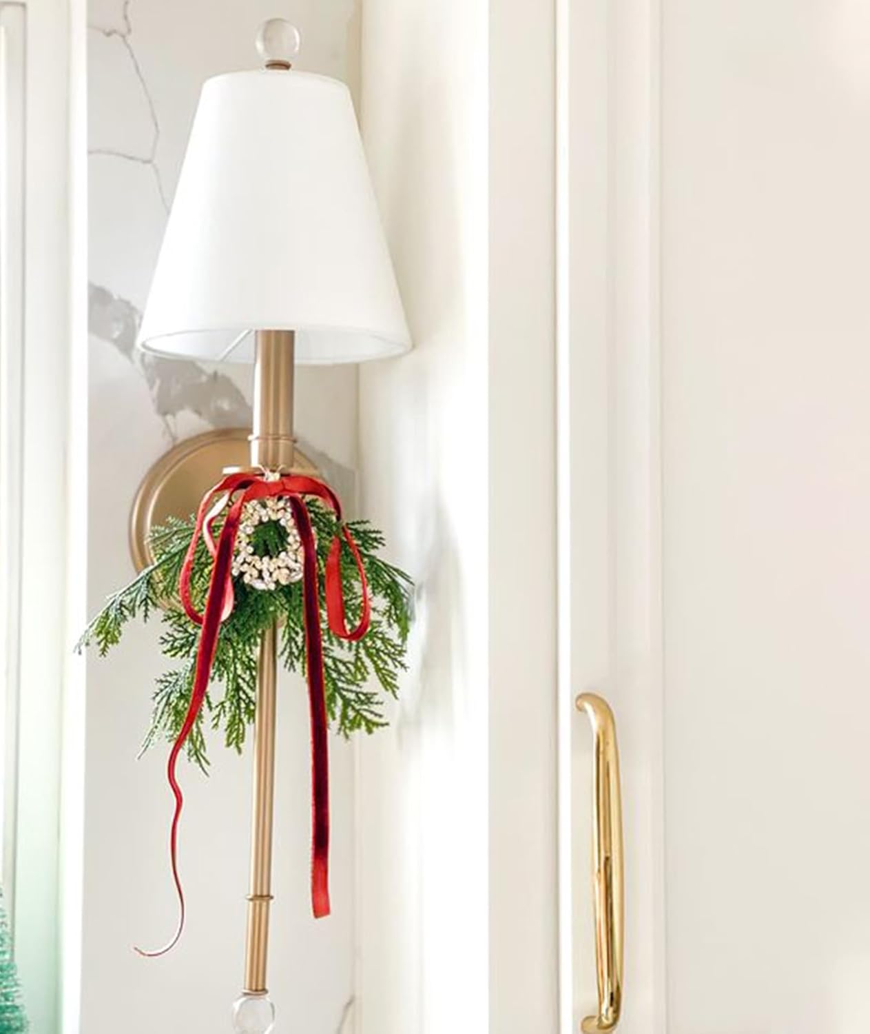 Red Velvet Ribbon 3/8'' 25 Yards for Christmas Tree, Gift Wrapping, Flower Bouquet, Wreath Decorations, Bow Making