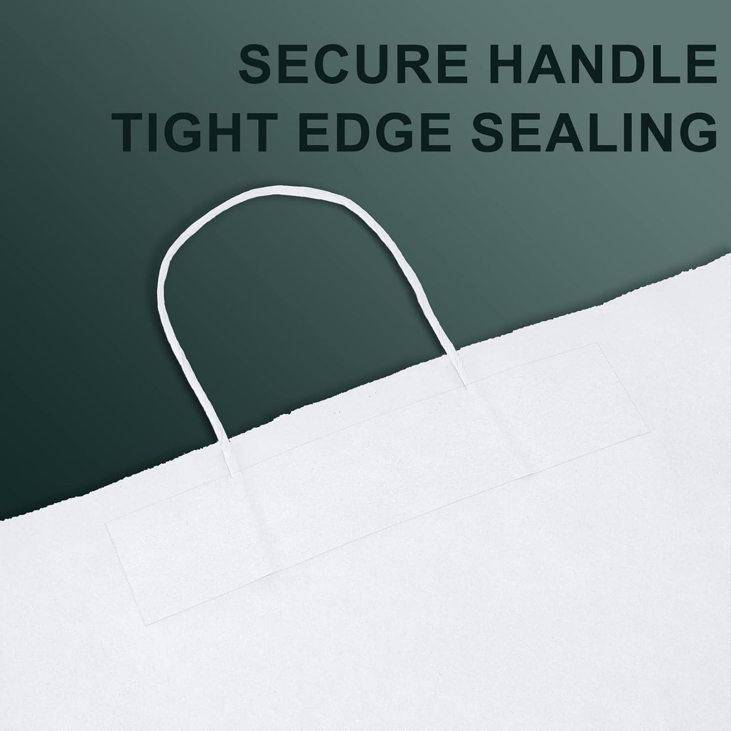 METRONIC Paper Gift Bags 16x6x12'' 100Pcs White Paper Bag with Handles Bulk for Small Business, Birthday Wedding Party Favor