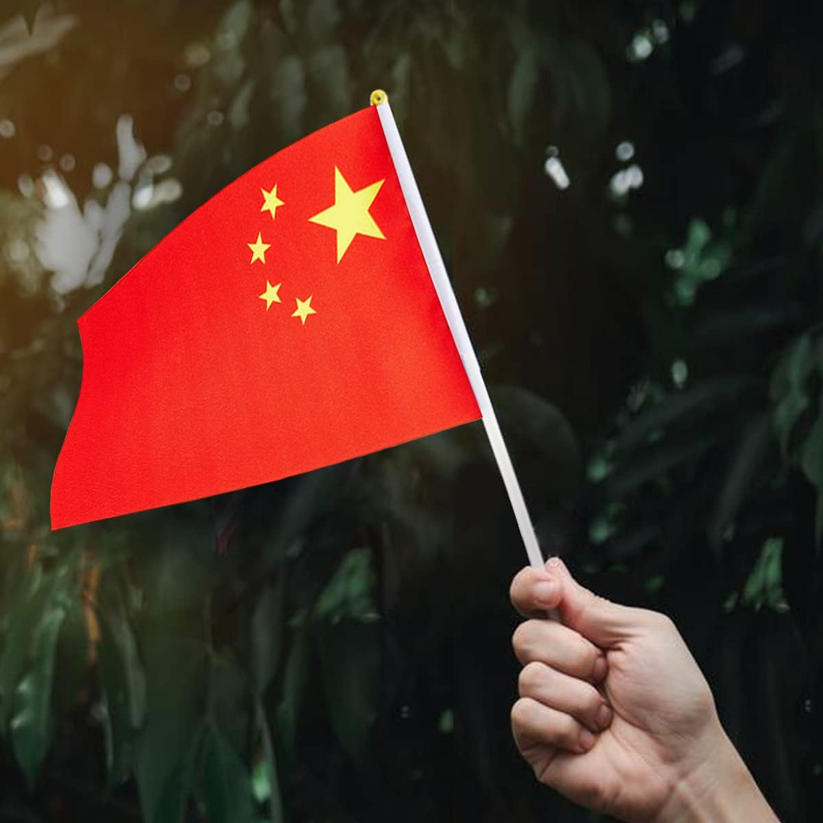 China Flag Chinese Flag, Small Mini Handheld China Flags on Stick, Ideal for Party Parades Sports Events Patriotic Festival Decorations