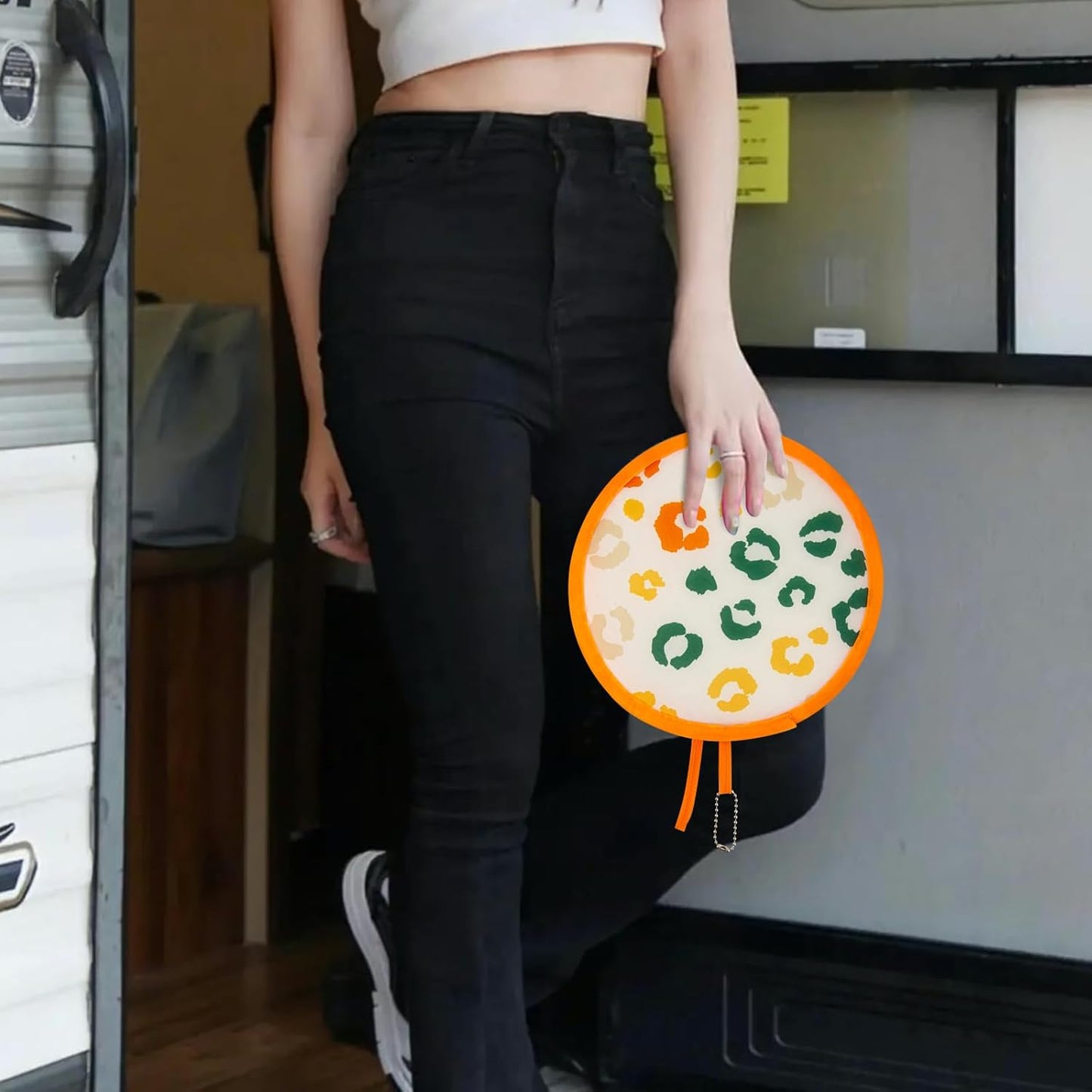 4 Styles Summer Round Foldable Hand Fan Japanese Foldable Fan Style Handheld Foldable Compact Cooling Fans,Round Folding Fan for Outdoor Games,Xmas Decoration,Festival,Party Favors,Travel,Events