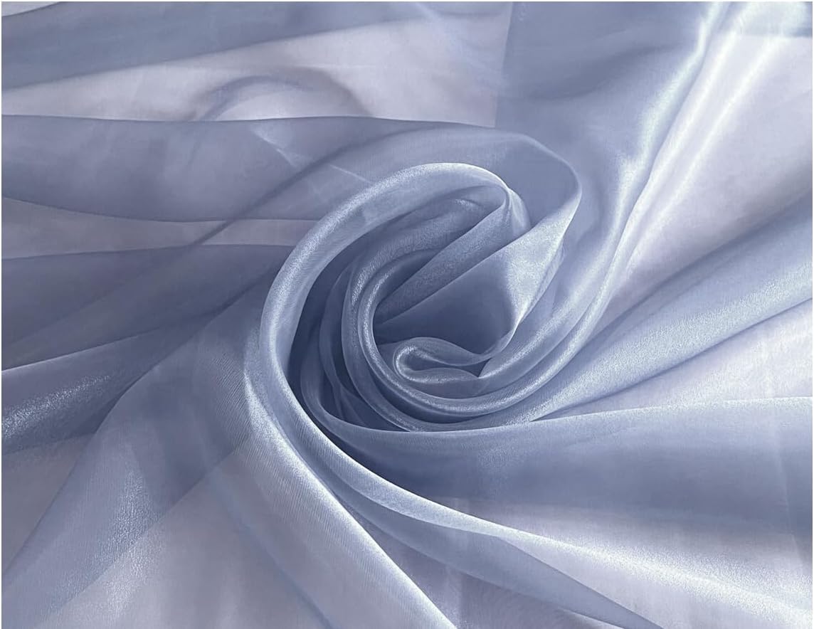 MDS Pack of 125 PCS Organza Chair Sashes Wider Dining Chair Bows Ribbon Tie Back for Wedding Party Birthday Bridal Shower Reception Event Banquet Home Chair Cover Decoration - Dusty Blue