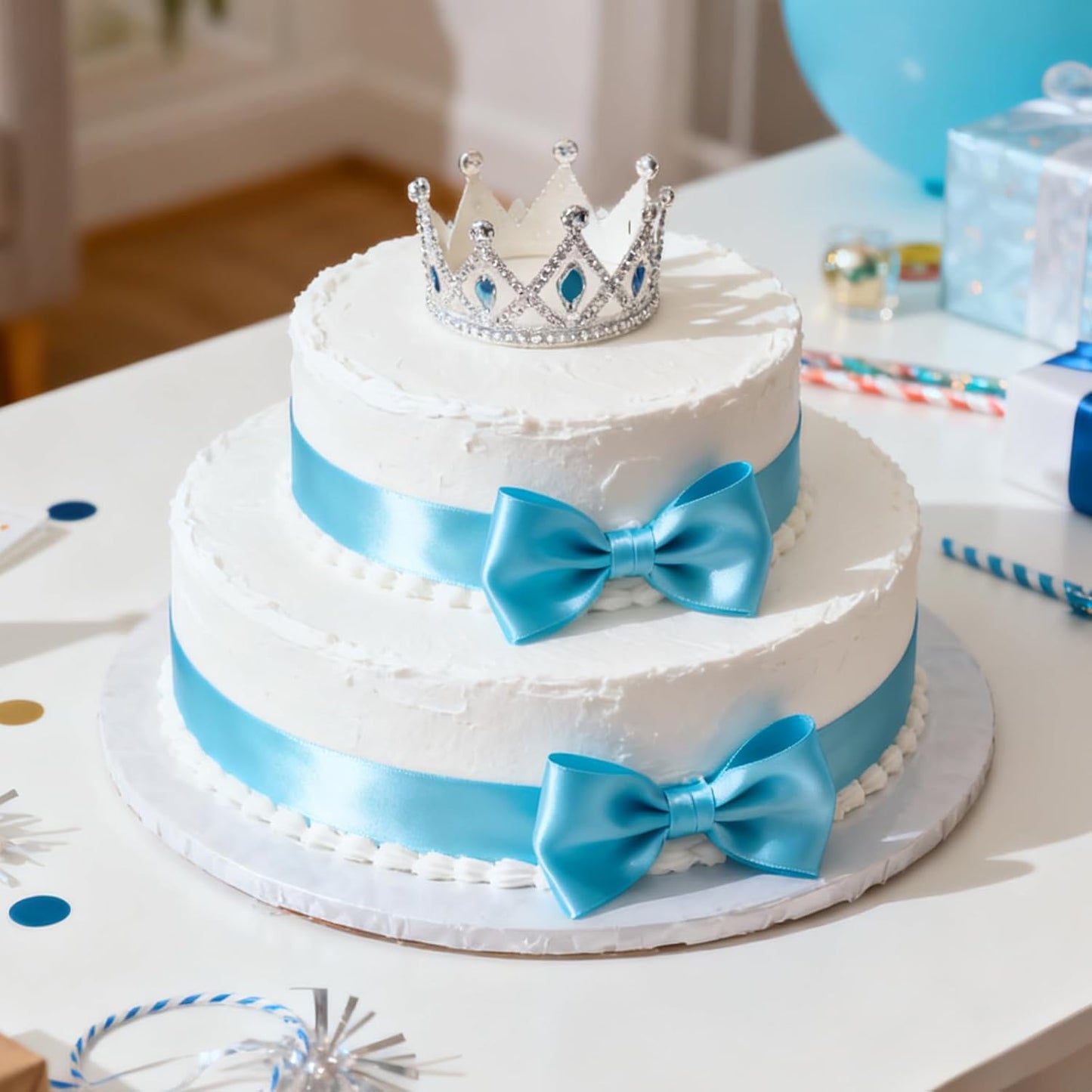 NESCCI 100 Yards Ribbon,1-1/2 Inch Sky Blue Satin Ribbon,Single Face Satin Ribbons,Perfect for Gift Wrapping,Wedding Decoration,Handmade Bows,Wrapping Bouquet, Halloween, Christmas