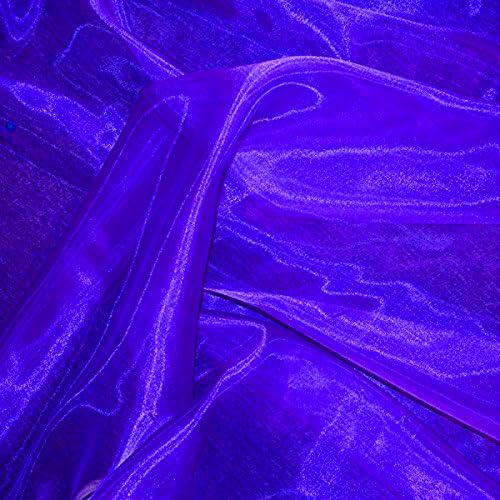 VDS Royal Blue Organza Fabric, 10 Yards Continuous, 45β Wide, Wedding Party Decoration Iridescent Crystal Sheer Shiny Organza Tulle Bridal Dress DIY Crafts Costume Sewing Backdrop Arch Cloth