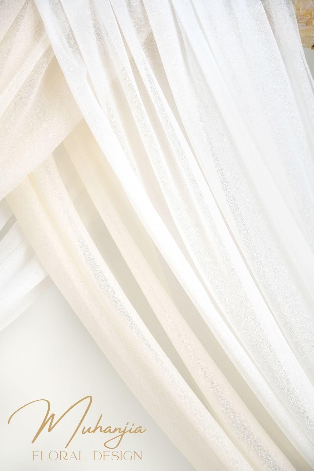 Artificial Arch Flowers Kit(Pack of 4),2Pcs Artificial Flower Arch Decor, 2Pcs Drapes, Ceremony and Reception Background Rose Decoration, White Champagne Floral Party and Outdoor Decor