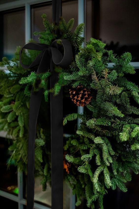 Black Velvet Ribbon 1.5'' 25 Yards for Christmas Tree, Gift Wrapping, Flower Bouquet, Wreath Decorations, Bow Making