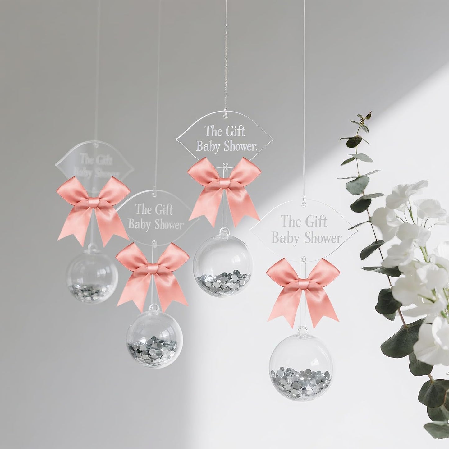 50 PCS Twist Tie Bows Satin Ribbon Bows 3.3 Inch Gift Wrap Bows Craft Bows for Gift Wrapping, Party Decorations Gifts Bag DIY Treat Bags Wedding Decor Baby Shower Christmas (Rose Pink)