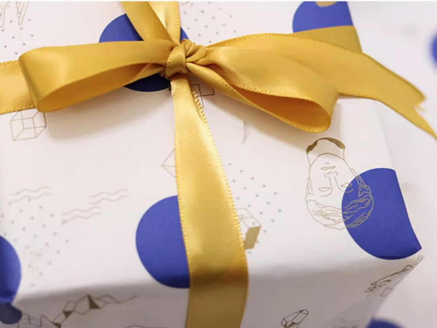 1" x 50 Yards Gold Satin Ribbon Single Faced Fabric Ribbons for Gift Wrapping, Crafting, Bows Making, Flower Bouquet, Wedding, Home Decor