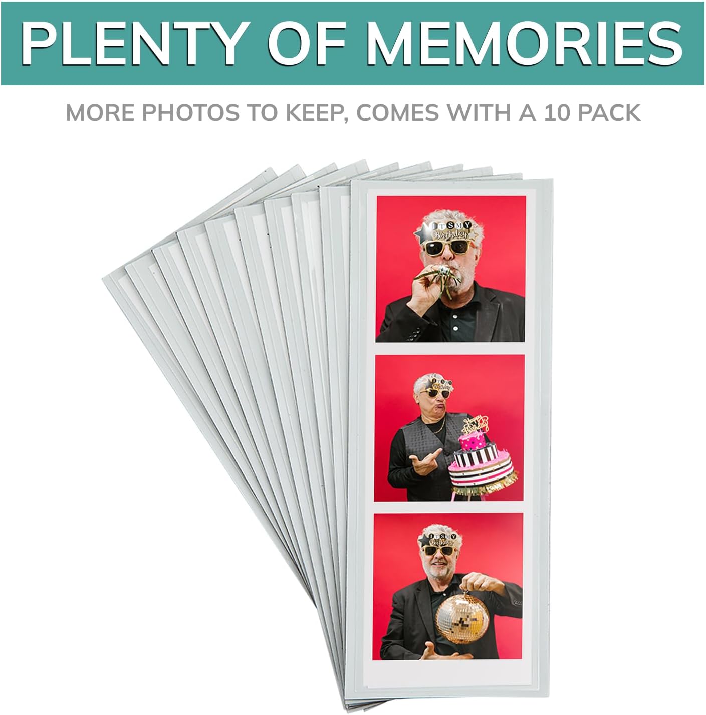 pbf PHOTO BOOTH FRAMES 2x6 Magnetic Picture Frames for Refrigerator | 2 x 6 Clear Magnetic Vinyl Frames for Photo Strips for Fridge (10-Pack)