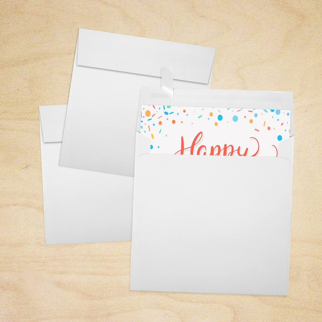 LUXPaper Square Invitation Envelopes | Peel & Press | 5 1/4" x 5 1/4" | Bright White | 70lb. Text | 50 Qty