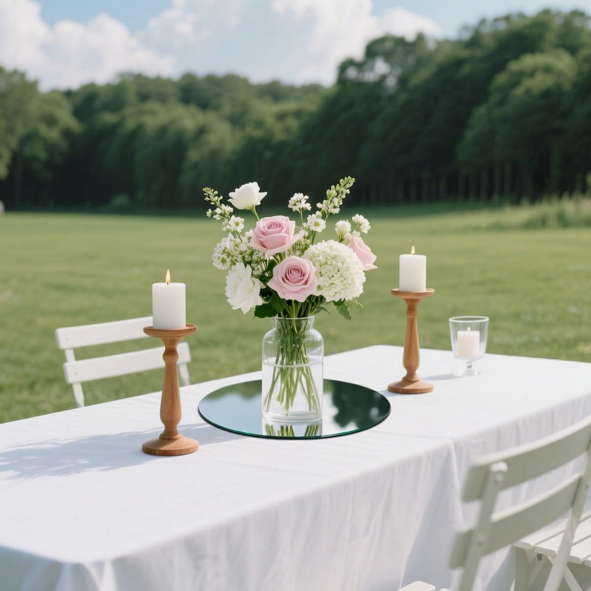 11Pack Round Mirror Centerpieces for Tables, Acrylic Circle Mirror Tiles Non Glass Mirror, for Bedroom Bathroom Living Room Wall Decor Tray Candle Wedding Table Centerpiece Decor, 2mm Thick (10inch)