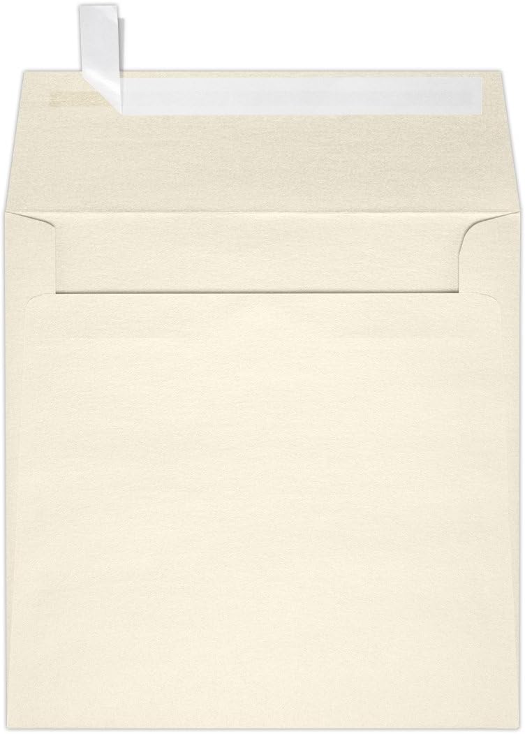 LUXPaper Square Invitation Envelopes | Peel & Press | 3 1/4" x 3 1/4" | Champagne Metallic | 80lb. Text | 50 Qty