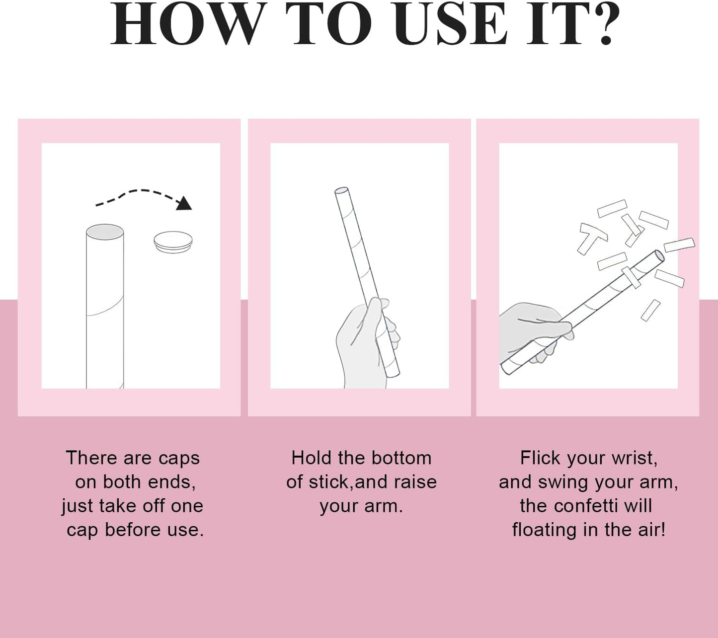 BATTIFE 30Pack White Confetti Wands, 14 Inch Tissue Paper Confetti, Flick Flutter Sticks for Wedding, Celebrations, Anniversary, Birthday, Graduation Party