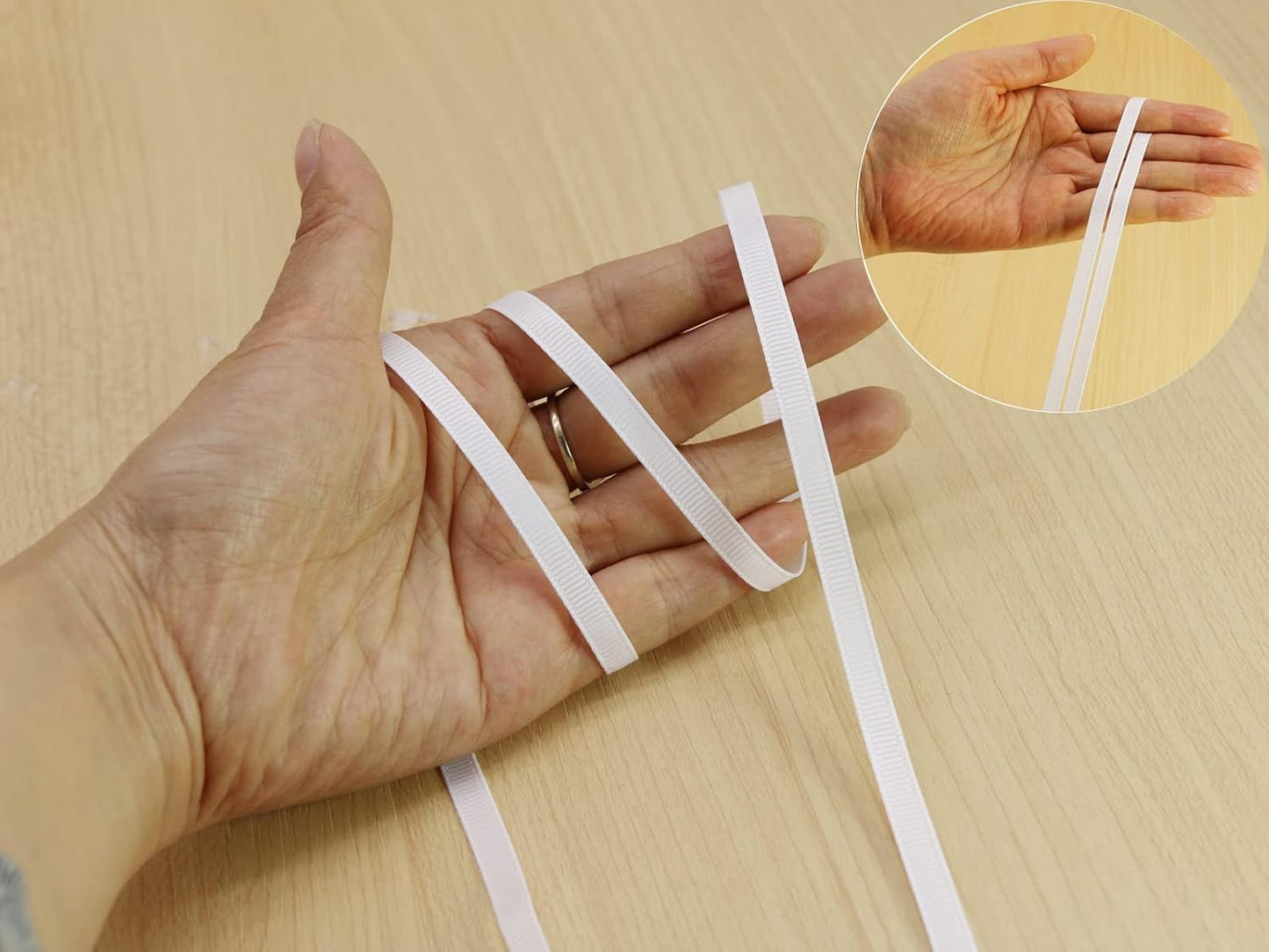 Jesep One Roll 100 Yards 1/4" Soild Grosgrain Ribbon Boutique Gift Wrapping Package Ribbon, DIY Crafts Bow Hair Headband Accessories Assorted Ribbon#29 (1/4" 6mm, White)