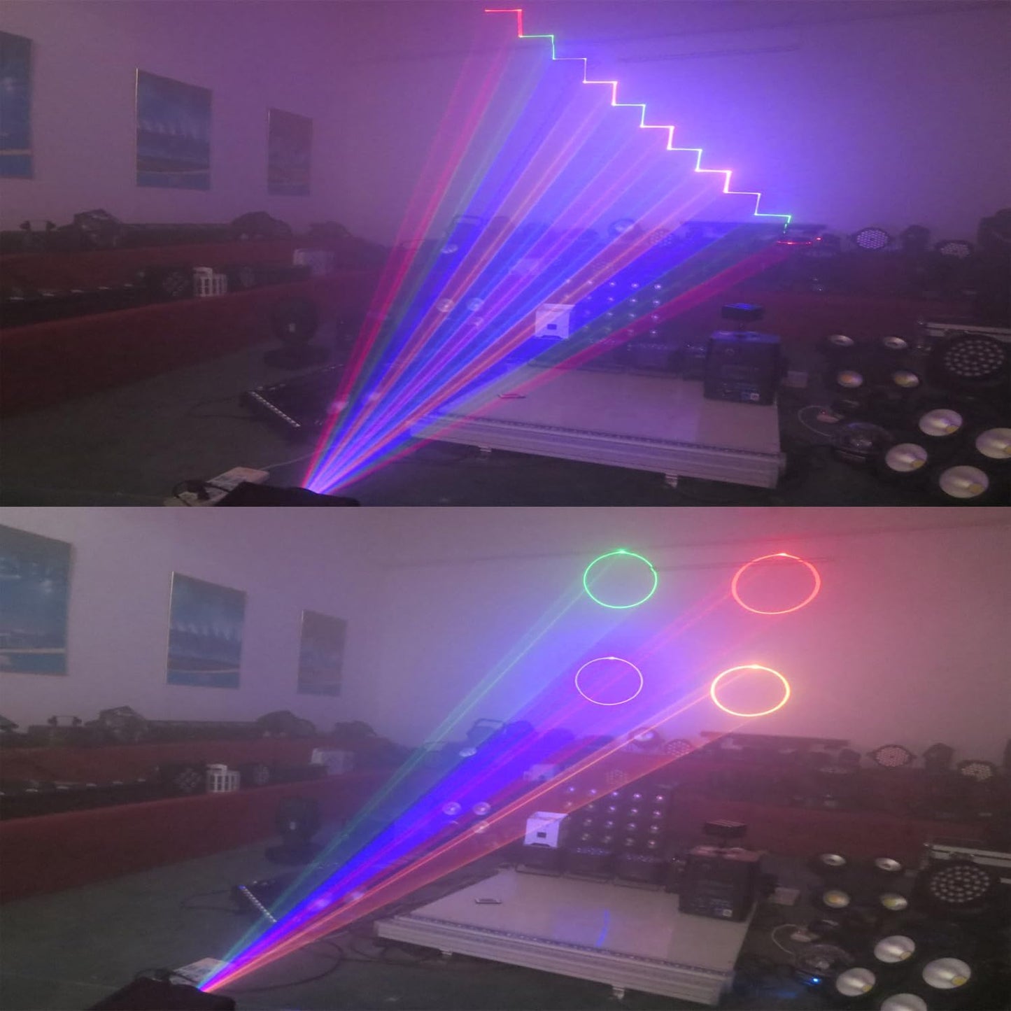 JUNMAN 1W RGB Full Color Animation Beam Stage Light DJ Disco Effect Lights for Party Wedding Event Lighting Show