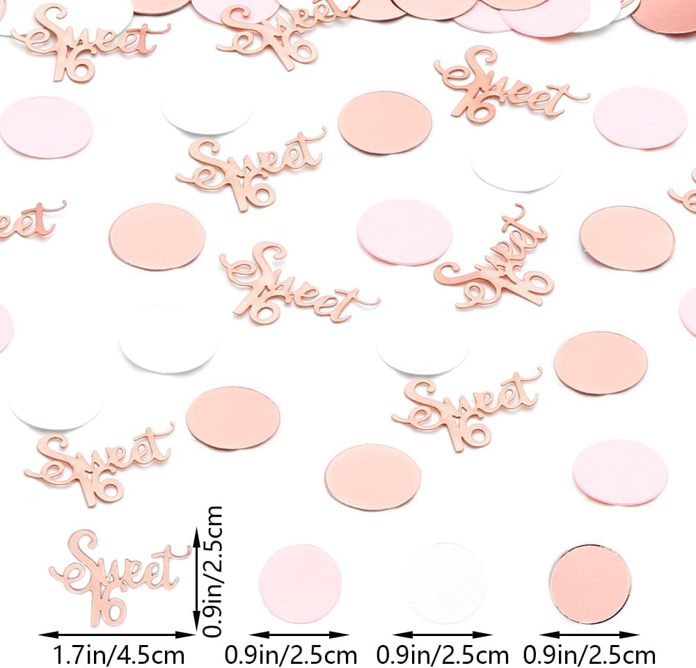 Sweet 16 Birthday Decorations for Girl Happy 16th Birthday Confetti Wedding Anniversary Table Scatter Party Supplies 300PC