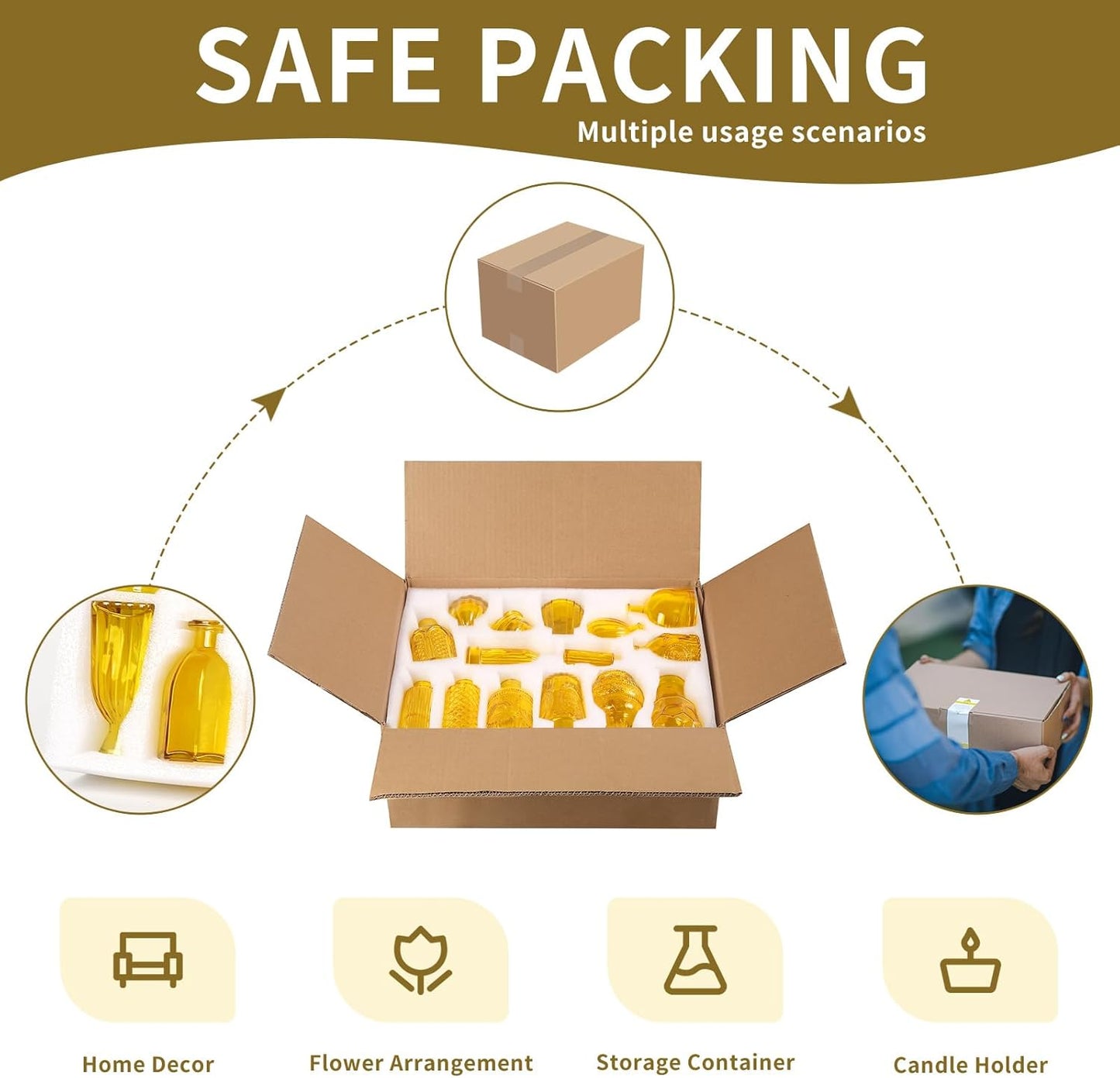 Mini Glass Bud Vases for Wedding & Bridal Shower Centerpieces,Versatile Glass Vases for Home Decor,Party & Anniversary Decorations,Candle Holders,Hydroponics, Aromatherapy Bottles(Pack of 30,Yellow)