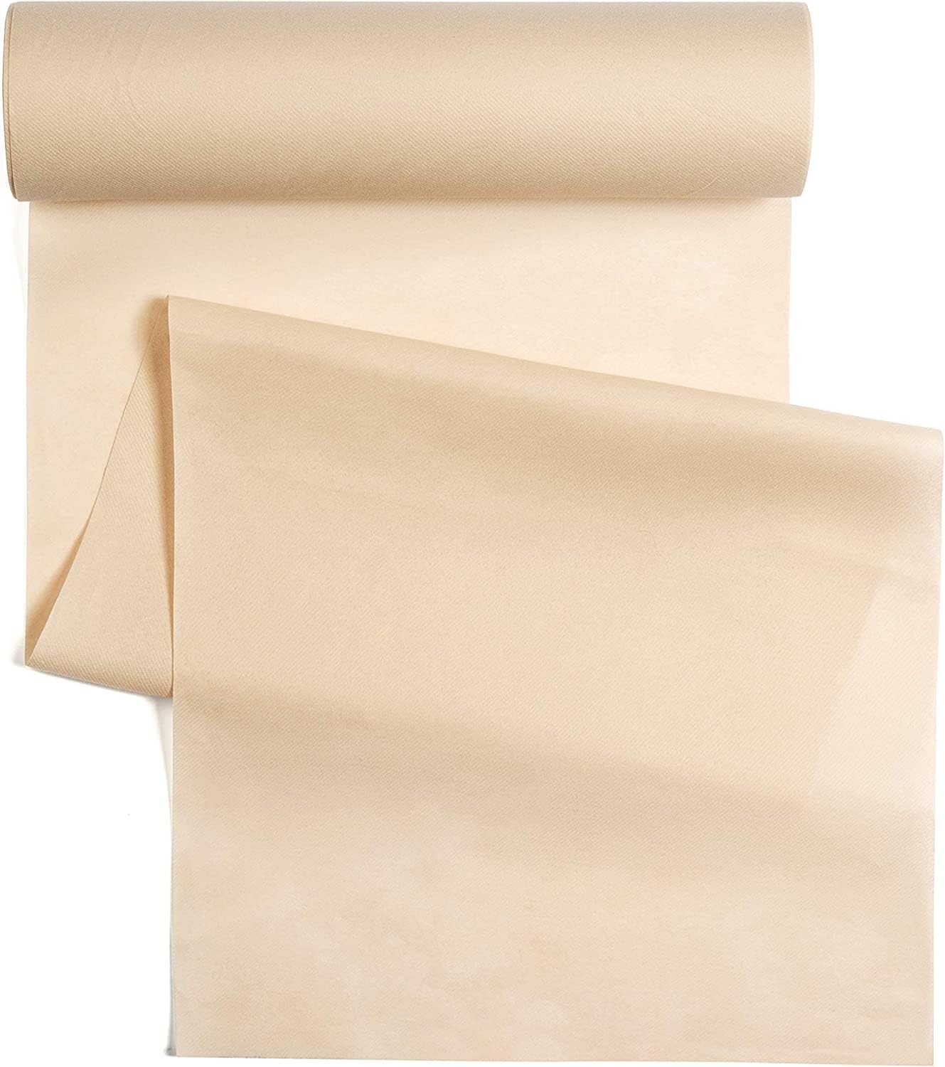 American Homestead Paper Table Runner Roll - 78 ft. Disposable Linen-Like Table Cover Roll - 20 Perforated Table Runners (16" x 48") for Parties, Weddings, and Events -Sand