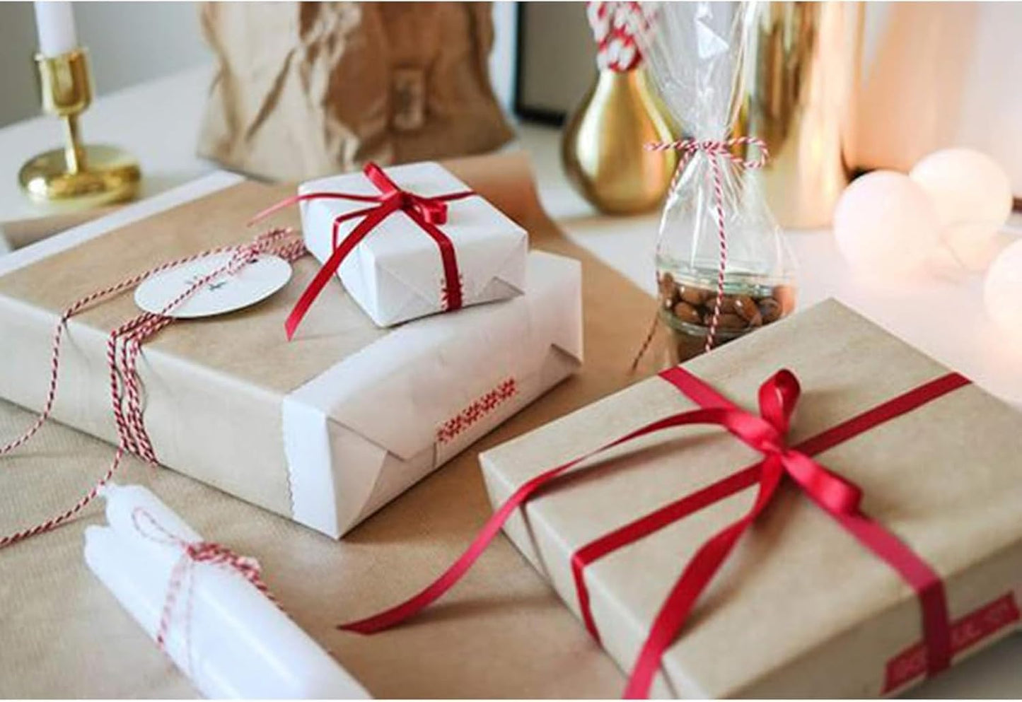 1/2 Inch Red Satin Ribbon 50 Yards Solid Fabric Ribbons for Gift Wrapping, Crafts and DIY Projects, Bows Making, Wedding, Party, Holiday Decor