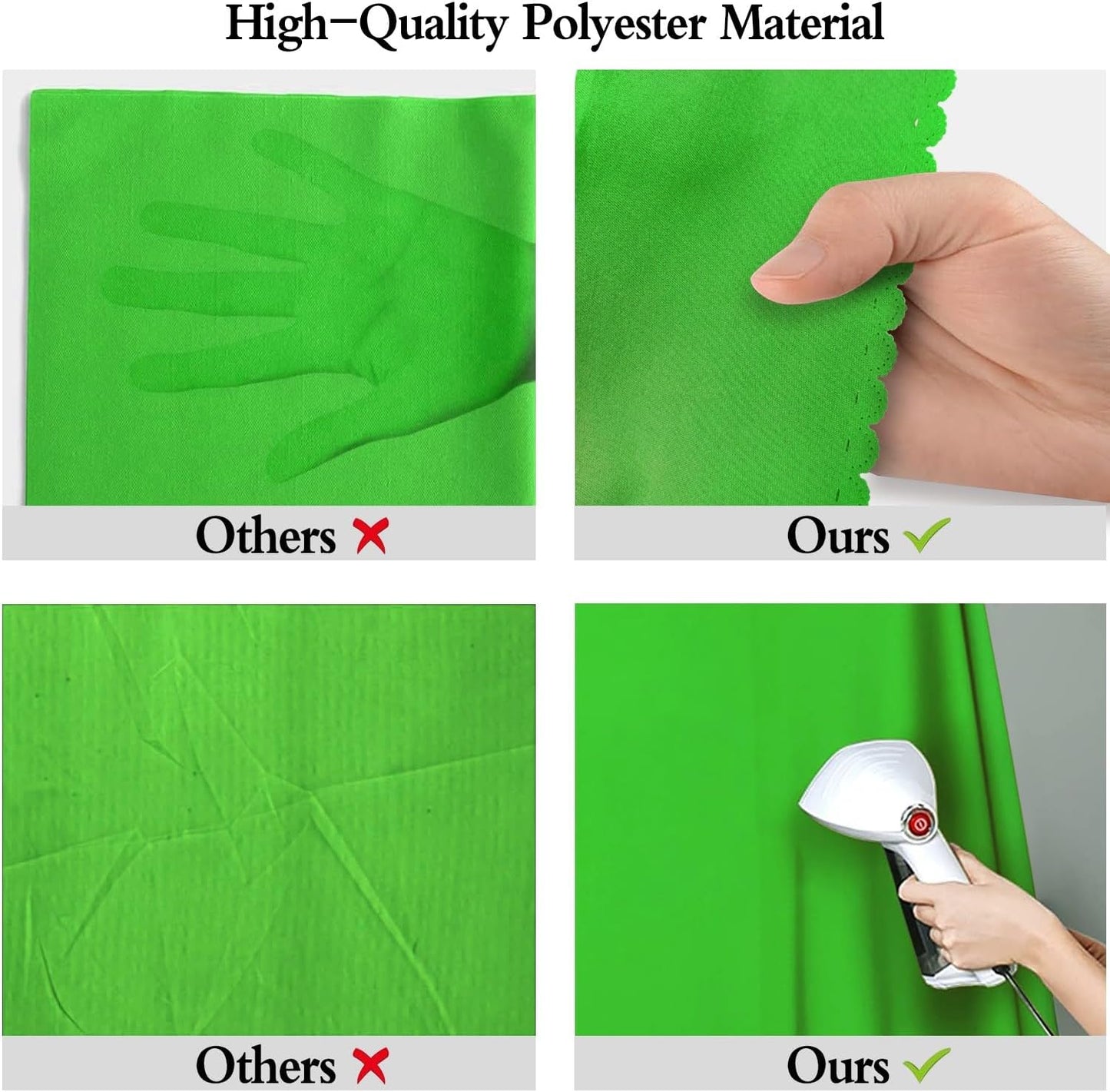 10x10FT Green Screen Backdrop Big Solid Color Photography Background for Video, Studio, Photo, Live, Editing Green Backgrounds