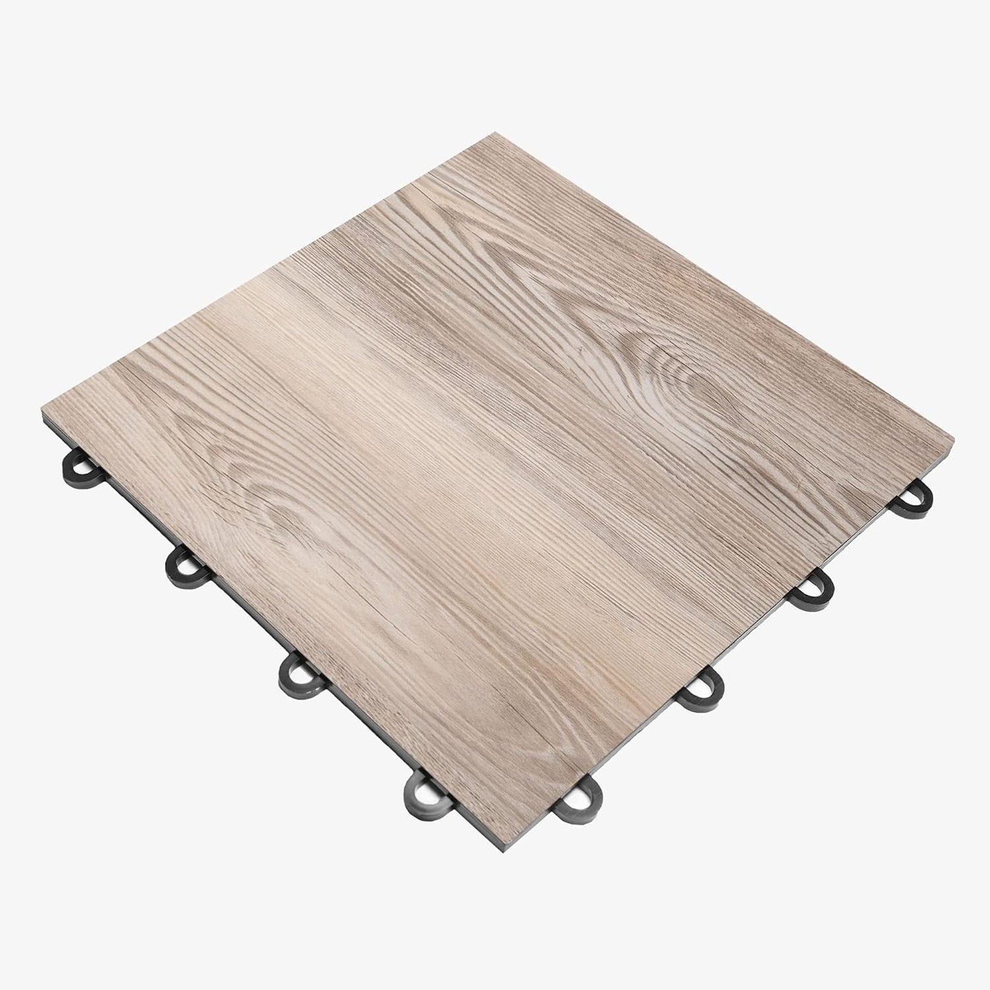 IncStores 3/8" Thick Snap Together Dance Flooring Tiles | 12”x12” Printed Vinyl Dance Floor Tiles for Practice & Performance | Beachwood | 9 Tile Pack