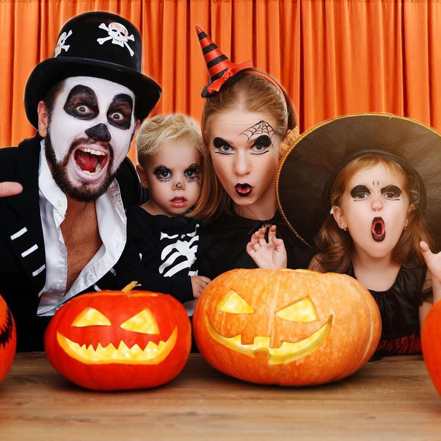 10 x 7 Feet Orange Backdrop Curtain for Partie, Background Curtains for Photoshoot, Birthday, Wedding, Halloween, Thanksgiving, Christmas, New Year Party Decorations 5Ft x 7Ft, 2 Panels