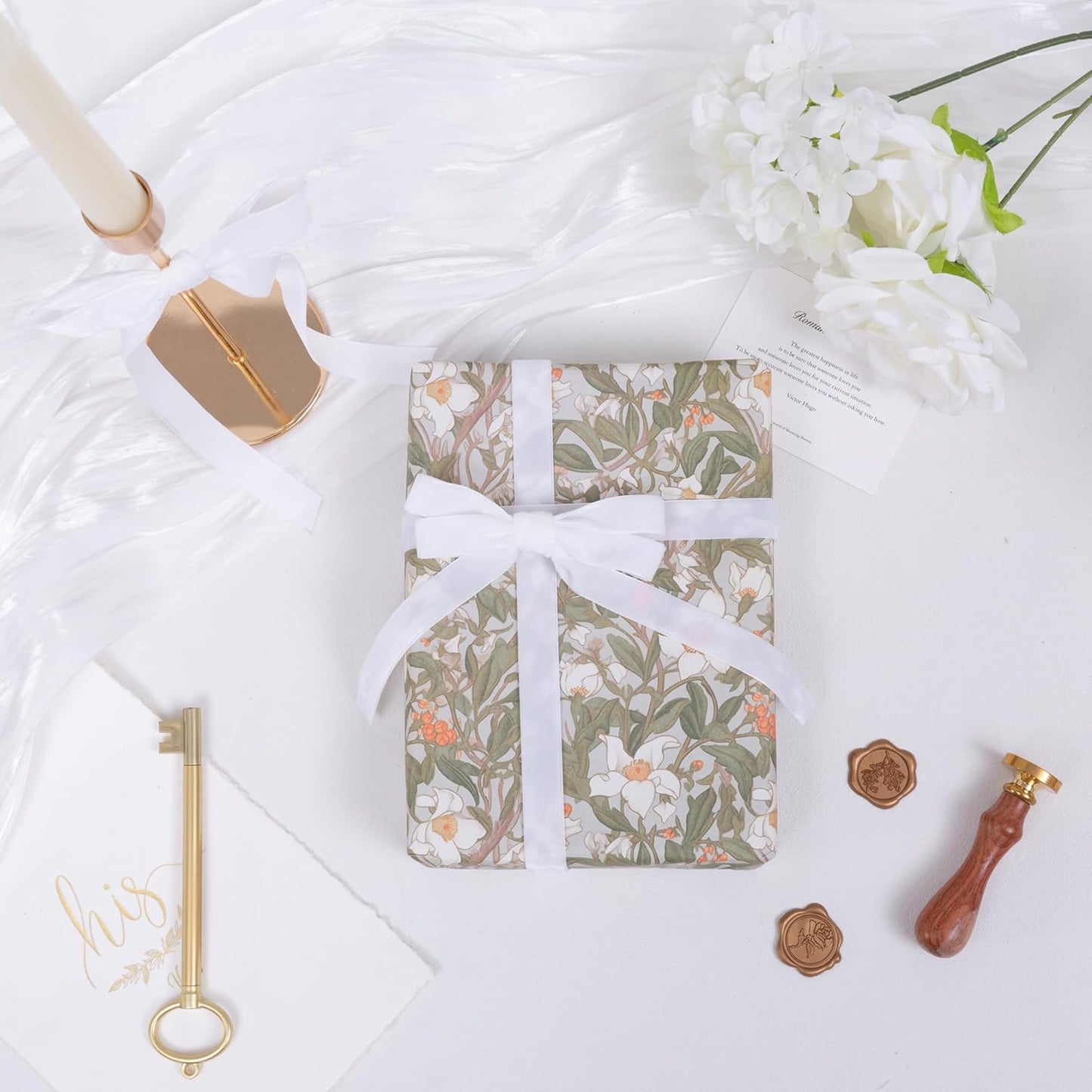 Vintage White Velvet Ribbon Christmas Ribbon for Gift Wrapping Crafts Christmas Tree Ornaments Garland Decorations, 5/8 Inch X 25Yd